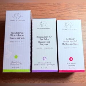 🆕 DRUNK ELEPHANT SET OF 3 - EYE BALM - MARETINOL OIL - MIRACLE BUTTER
